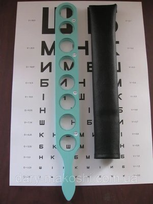 Лінійка за Коваленко на 8-м лінз (±0,25, ±0,50, ±0,75, ±1,00), колір "Тіфані" в комплекті з таблицею Сівцева ЛА-С, Коваленко фото