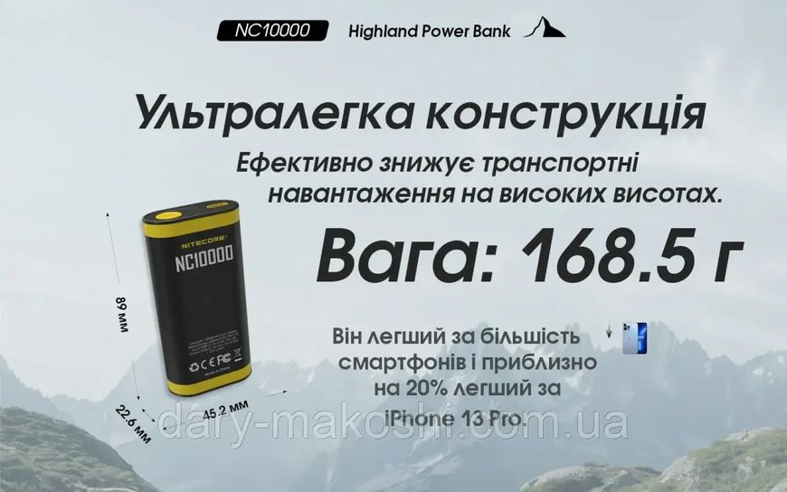 2в1 - Power Bank + ліхтар Nitecore NC10000 (20w, QC 3.0, 10000mAh) 6-1352 фото